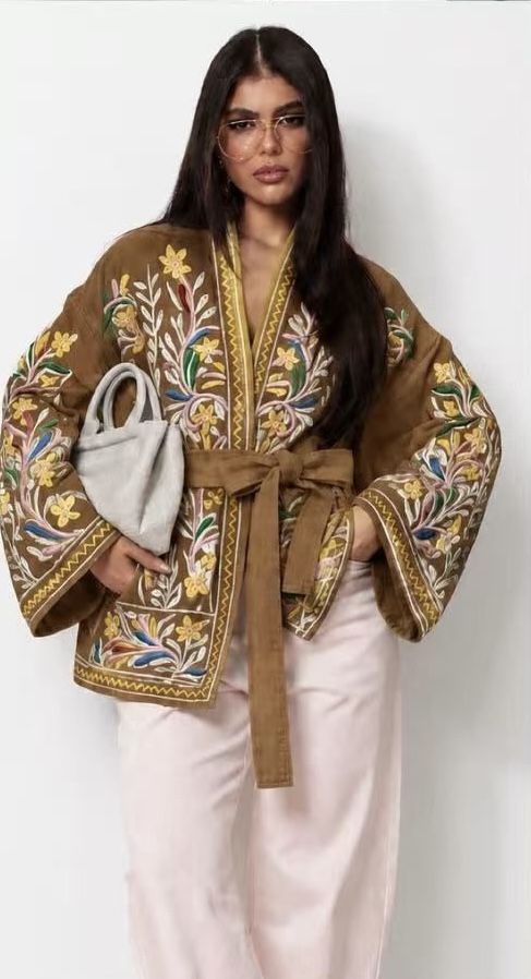 Boho Embroidered Kimono Jacket