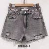 Grey Crystal Denim Shorts