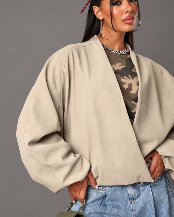 Oversized Faux Leather Jacket