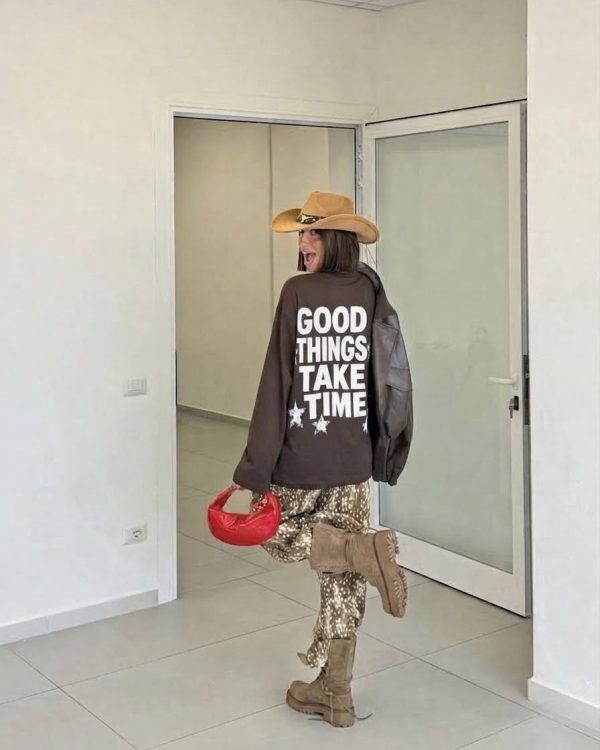 Oversized Μπλούζα “Good Things Take Time”