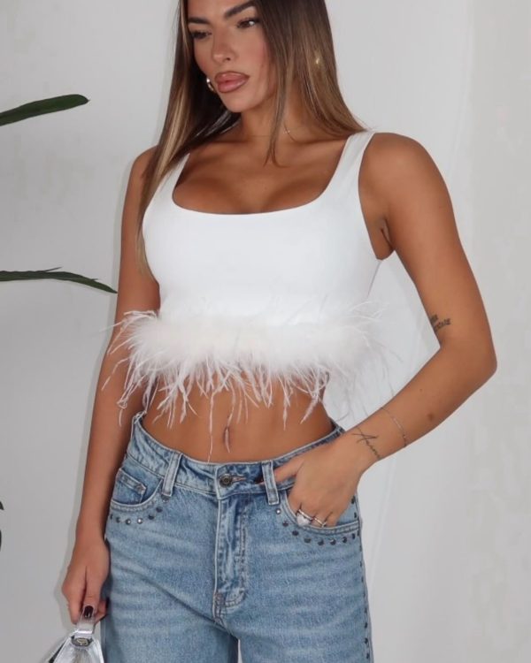 Feather Glam Crop