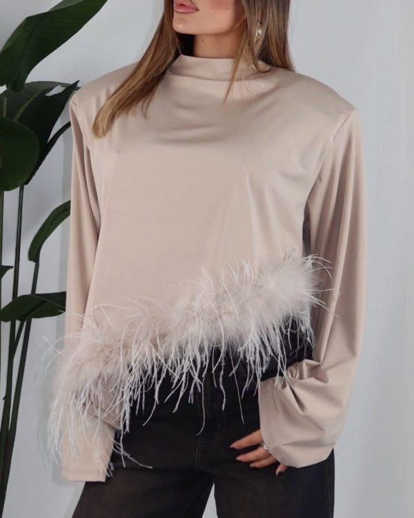 Elegant Feather Blouse